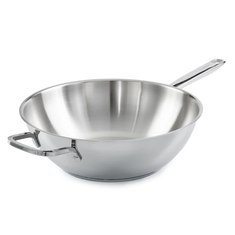 DiNA Helix Recycled 18/10 Stainless Steel 12" Wok 5.6qt.