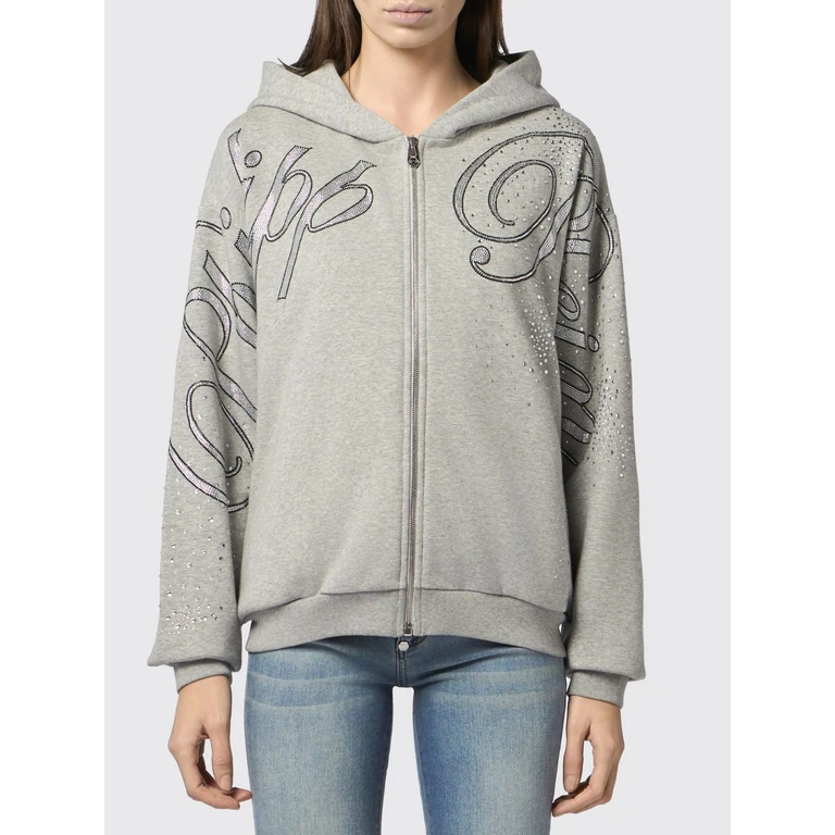 Cotton Zip-Up Hoodie with Rhinestone Hexagon Logo (SAFCWJB1934PTE003N10)