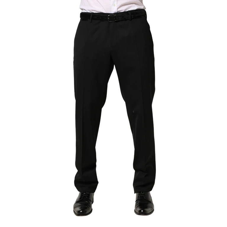 Dolce & Gabbana Black Wool Skinny Men Dress Trouser Pants Virgin - Men