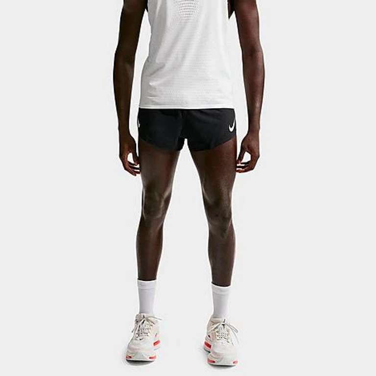 Nike Men's AeroSwift Dri-FIT ADV 2" Brief-Lined Running Shorts in Black/Summit White Size: XS