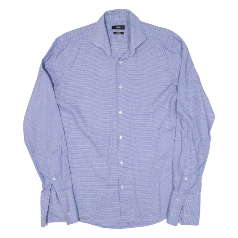 BOSS HUGO BOSS Slim Fit Mens Formal Shirt Blue Long Sleeve L