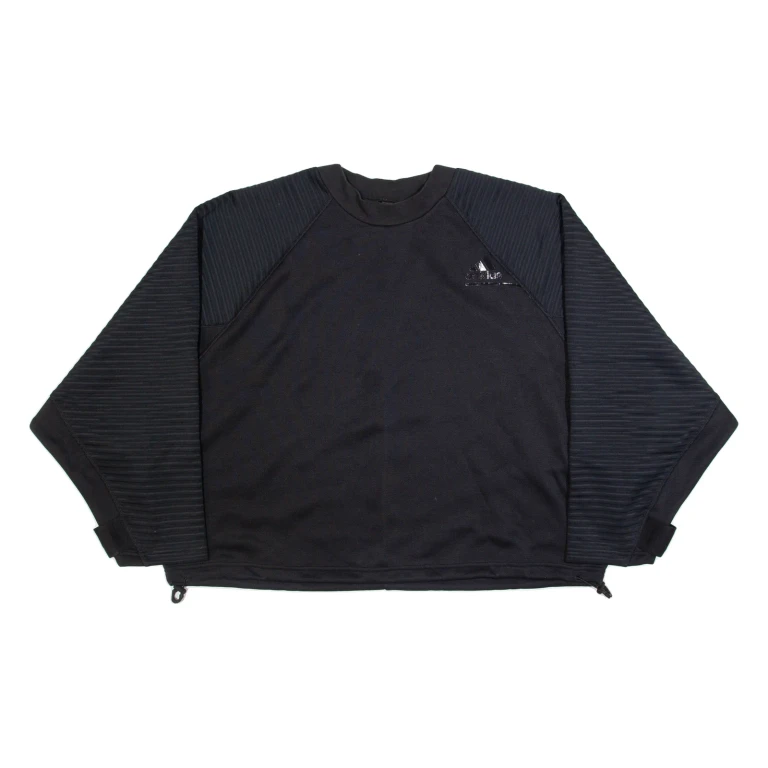 ADIDAS Cropped Womens Sweatshirt Black 2XL