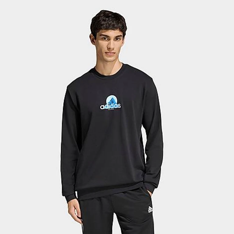 adidas Men's Outdoor Climbing Graphic Crewneck Sweatshirt in Black Size: XS