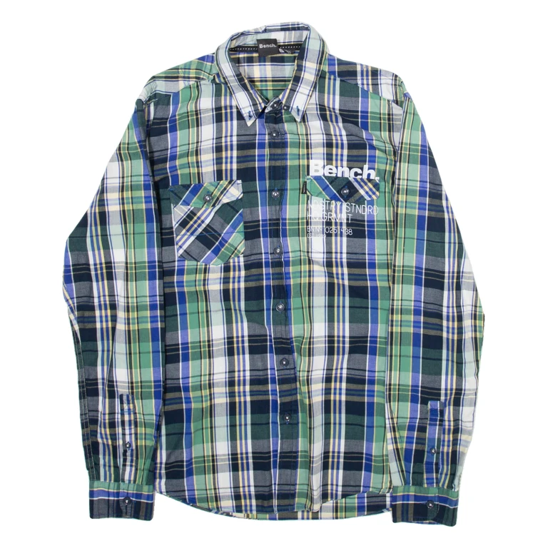 BARBOUR Mens Shirt Blue Check Long Sleeve S