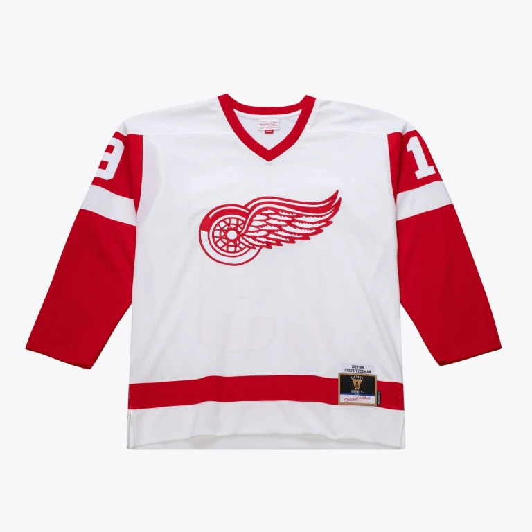 Men's NHL White Jersey Red Wings 1983 Steve Yzerman