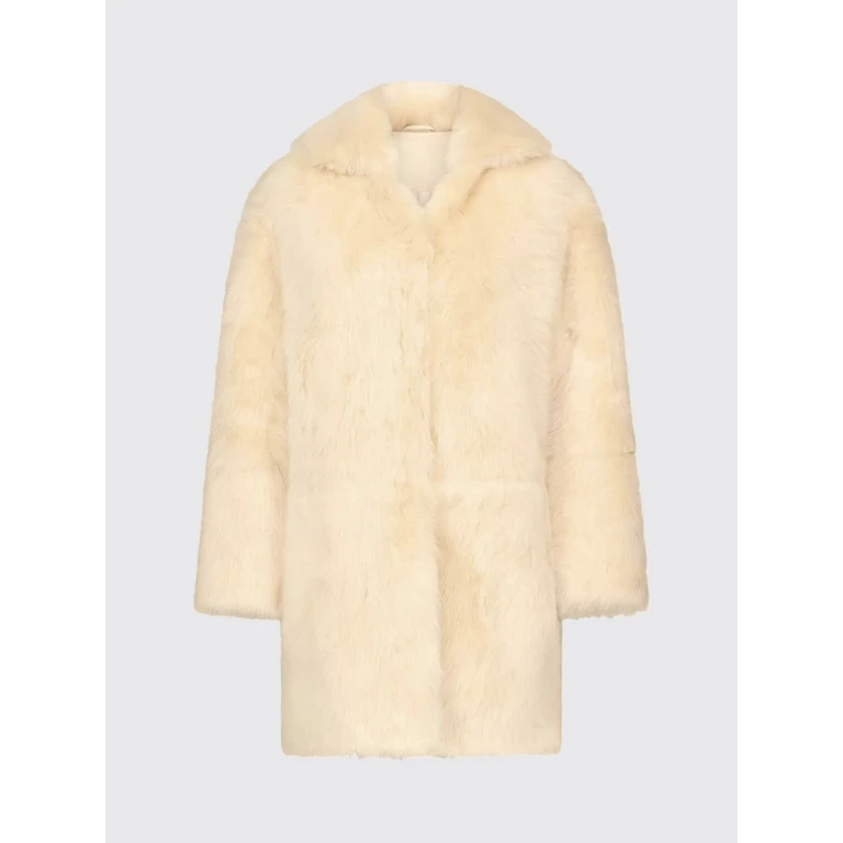 LOULOU DE SAISON Fur Coat Woman color Butter (RUBENBUTTER)