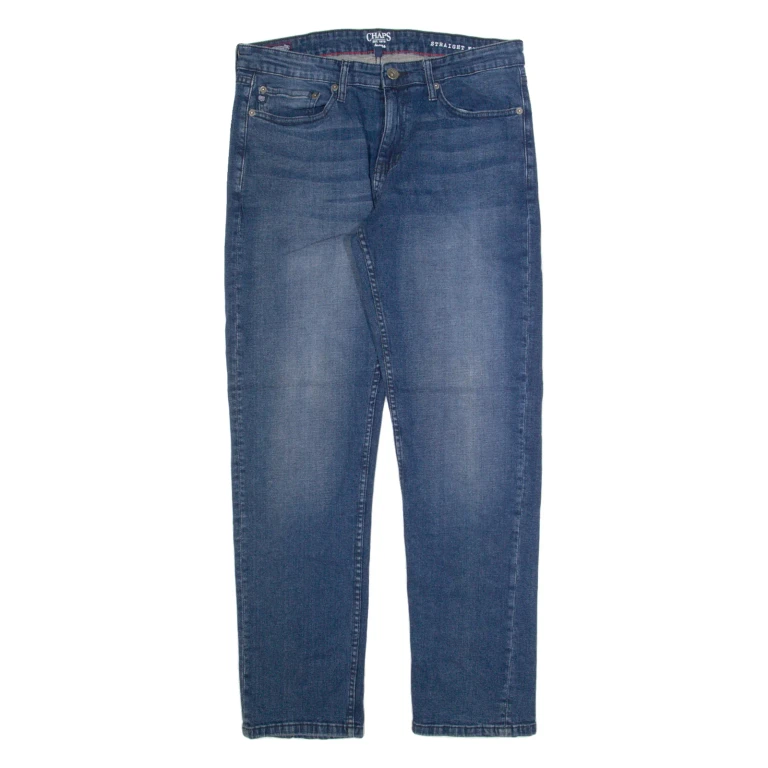 CHAPS Mens Jeans Blue Slim Straight Stone Wash W34 L32