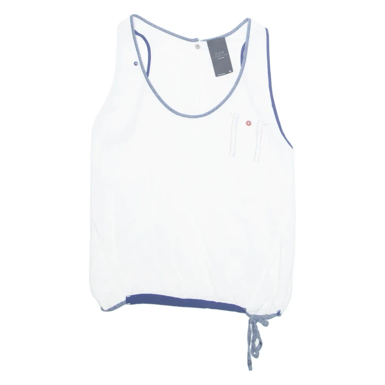 G-STAR RAW Womens Vest White Sleeveless Viscose XS