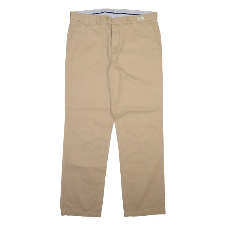TOMMY HILFIGER Mens Velvet Trousers Beige Regular Straight W36 L32