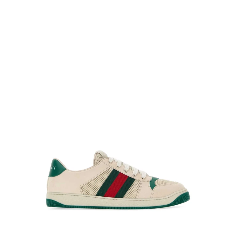 Gucci Ivory Mesh And Suede Screener Sneakers Wswsemevrvwseme T Polyester - Men