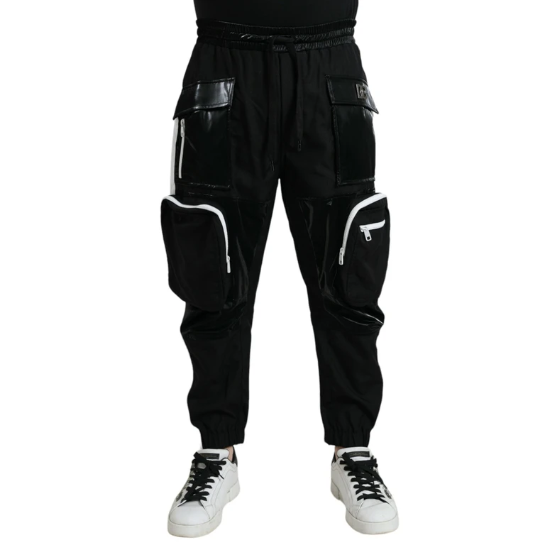 Dolce & Gabbana Black Nylon Cargo Jogger Men Sweatpants Pants - Men