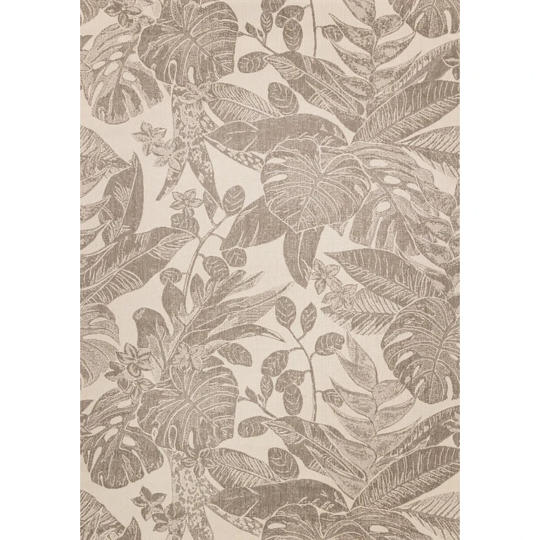 Jasper 8 x 11 Beige and Cream Tropical Design Outdoor Rug