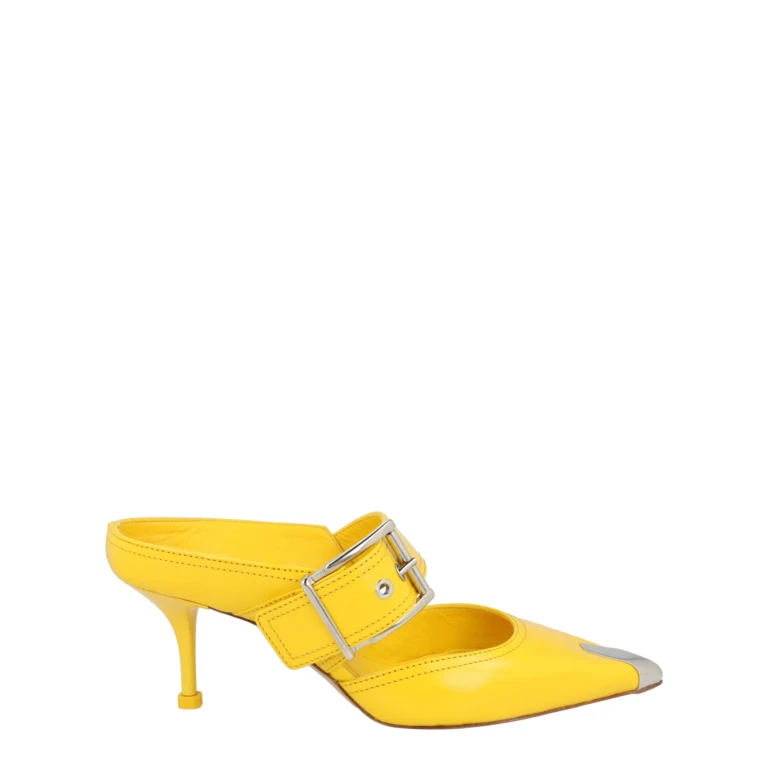 Buckle Leather Mules