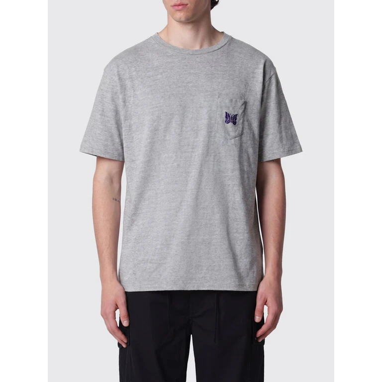 Relaxed Fit Cotton T-Shirt with Embroidered Butterfly on the Chest (SX444HG)