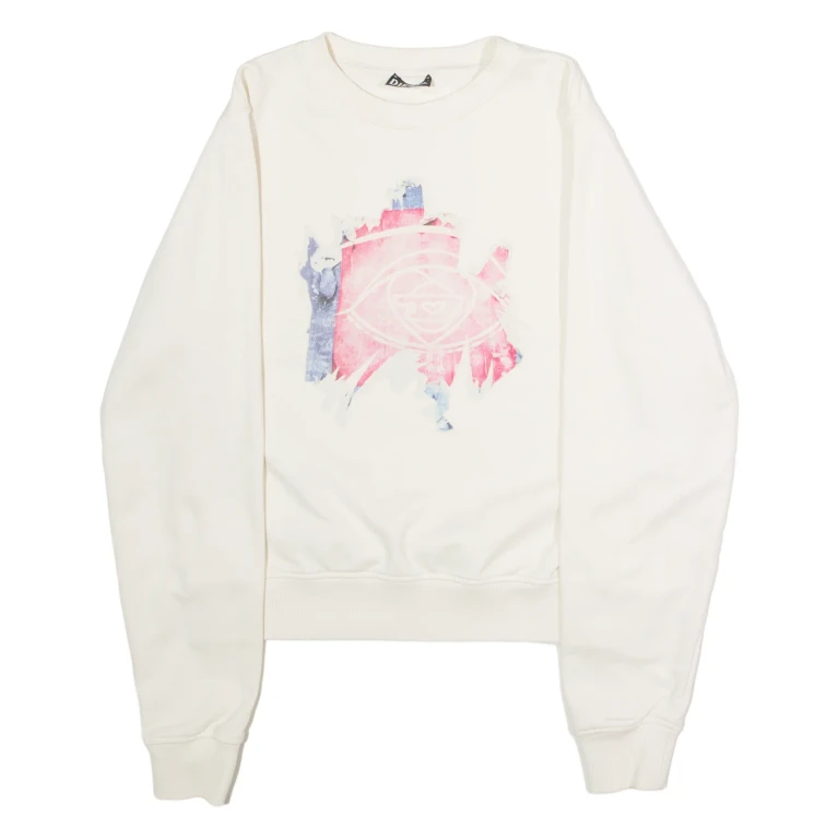 DIESEL Mens Sweatshirt White Crew Neck S