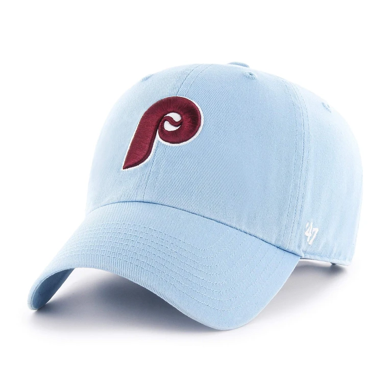 Clean Up Philadelphia Phillies Cooperstown Strapback Hat - Columbia Blue Adjustable Cap