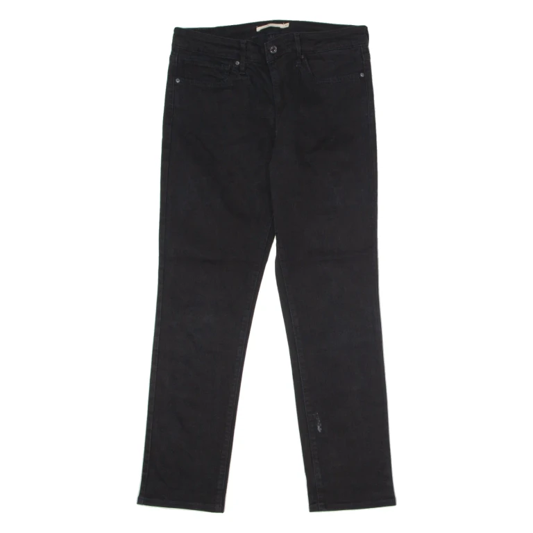 LEVI'S 721 Womens Trousers Black Slim Straight W30 L27