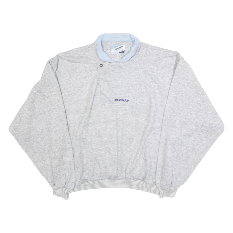 ROADSTAR Mens Sweatshirt Grey Collared L