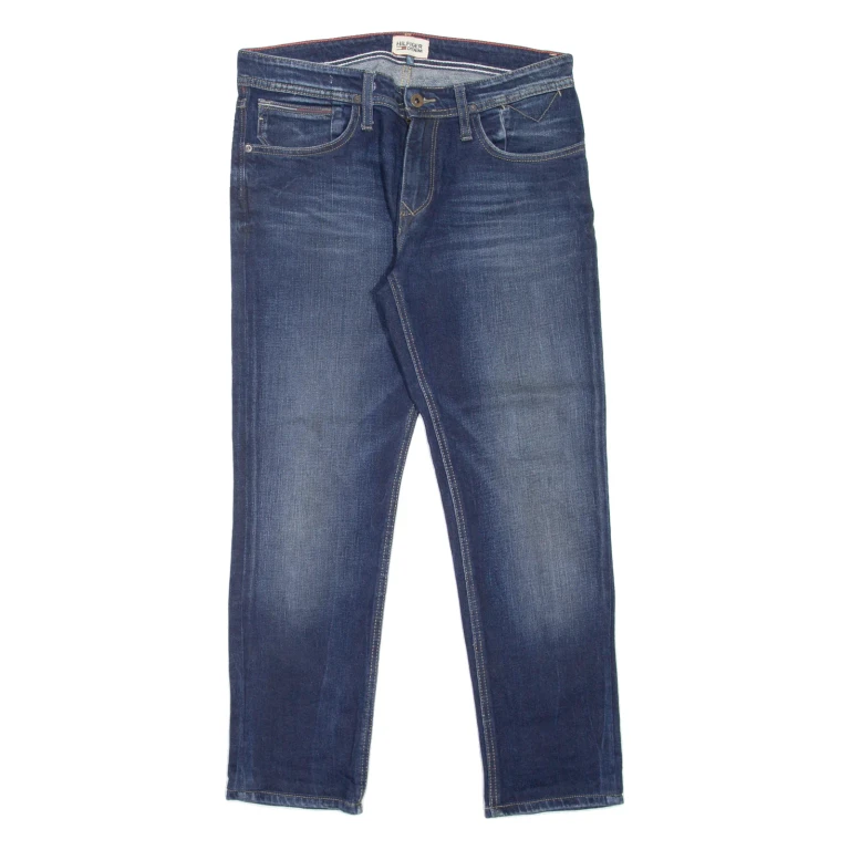 HILFIGER DENIM Scanton Mens Jeans Blue Slim Straight Stone Wash W32 L27