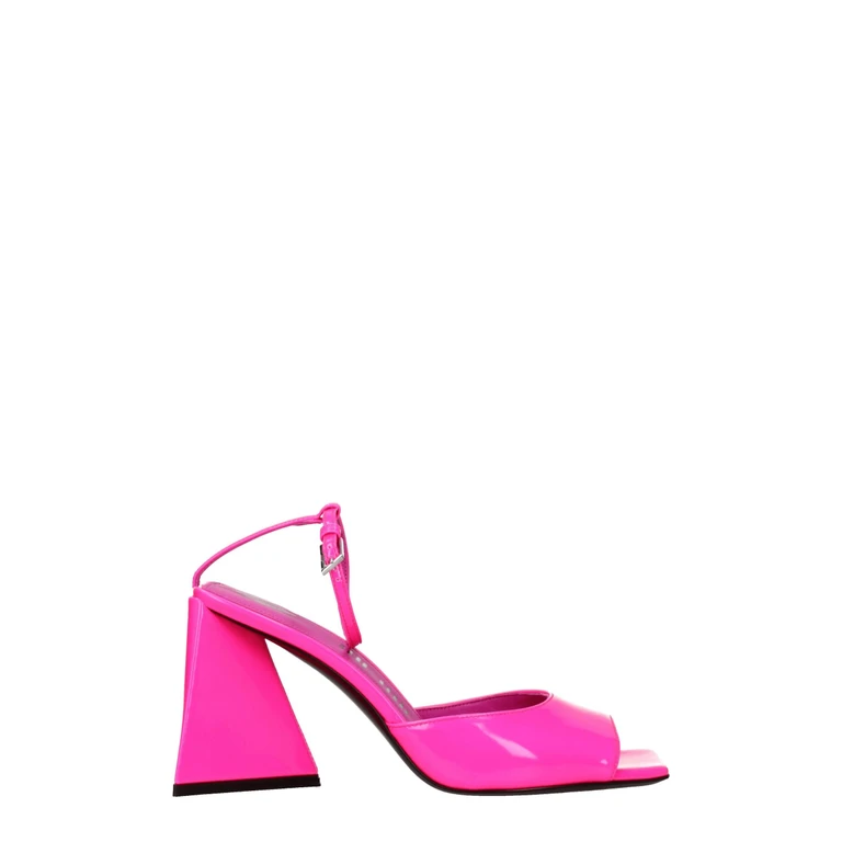The Attico Pink Leather Stiletto Heel Sandals - Women