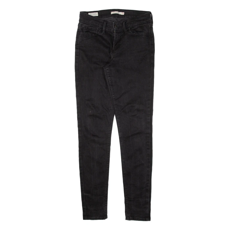 LEVI'S 710 BIG E Womens Jeans Black Slim Skinny W28 L30