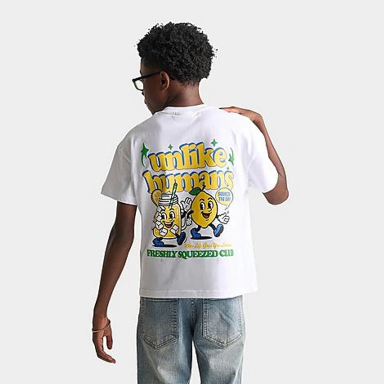 Unlike Humans Big Kids Lemonade T-Shirt in Optic White Size: Small