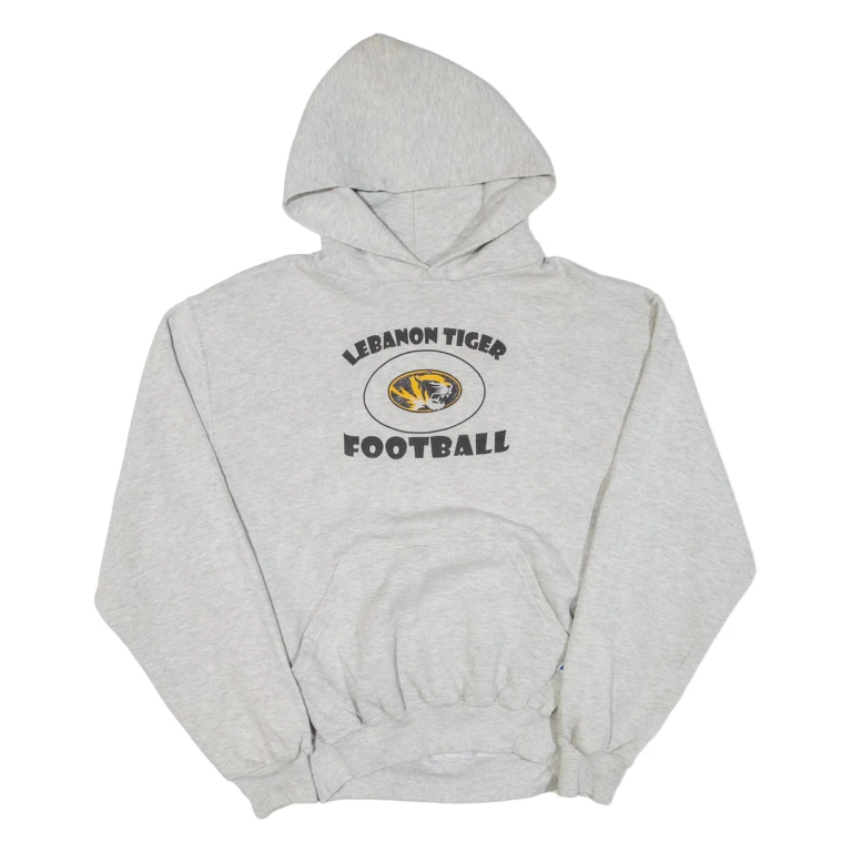 RUSSELL ATHLETIC Lebanon Tiger Football Mens Grey Hoodie USA L