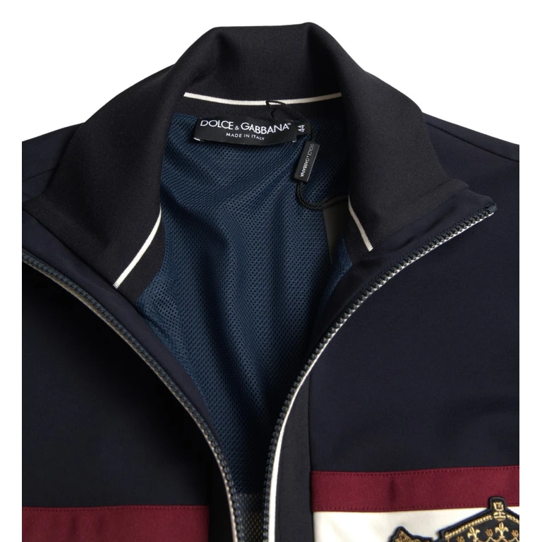 Dolce & Gabbana Blue Cardigan Heraldic Full Zip Sweater Clothing - Men
