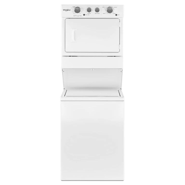 Long Vent Electric Stacked Laundry Center 9 Wash cycles and AutoDry in White 3.5 cu. ft. WETLV27HW