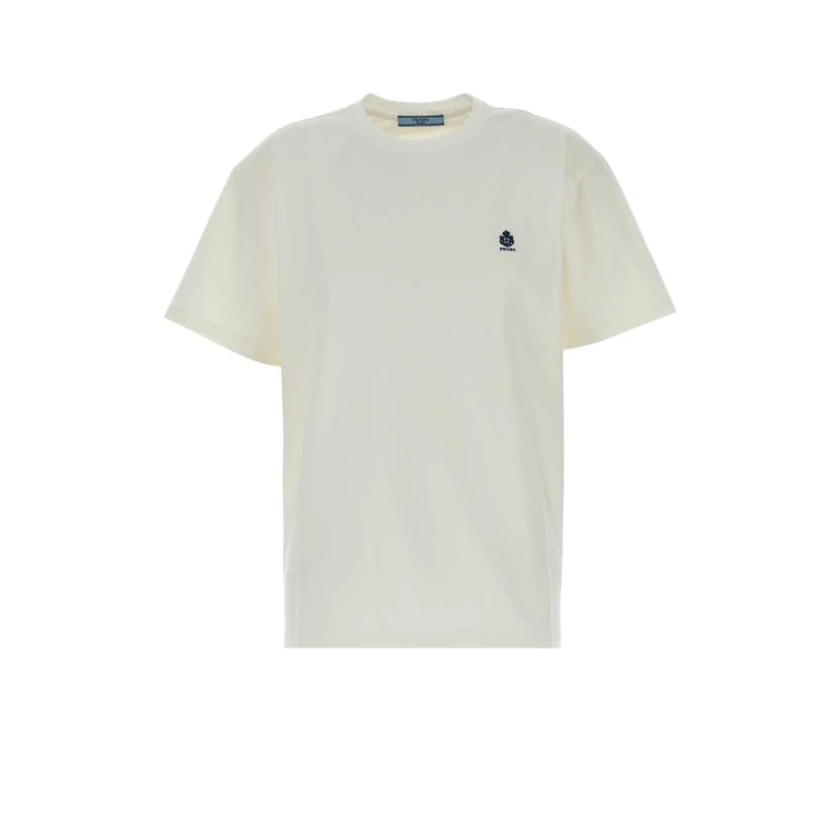 Prada White Cotton T-Shirt Bianco Exterior - Women