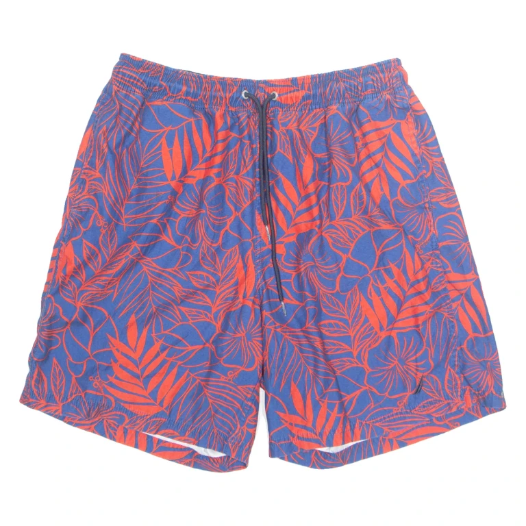 NAUTICA Mesh Lined Mens Swimming Shorts Blue Floral L W30