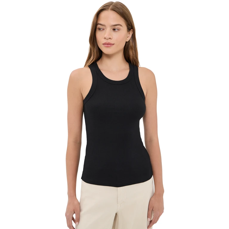 AYR The Flex Ribbed Tank Top Black L