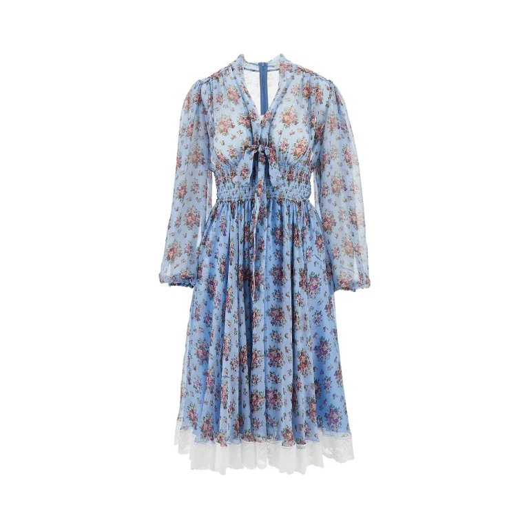 Vestido midi Dolce & Gabbana de gasa con estampado floral