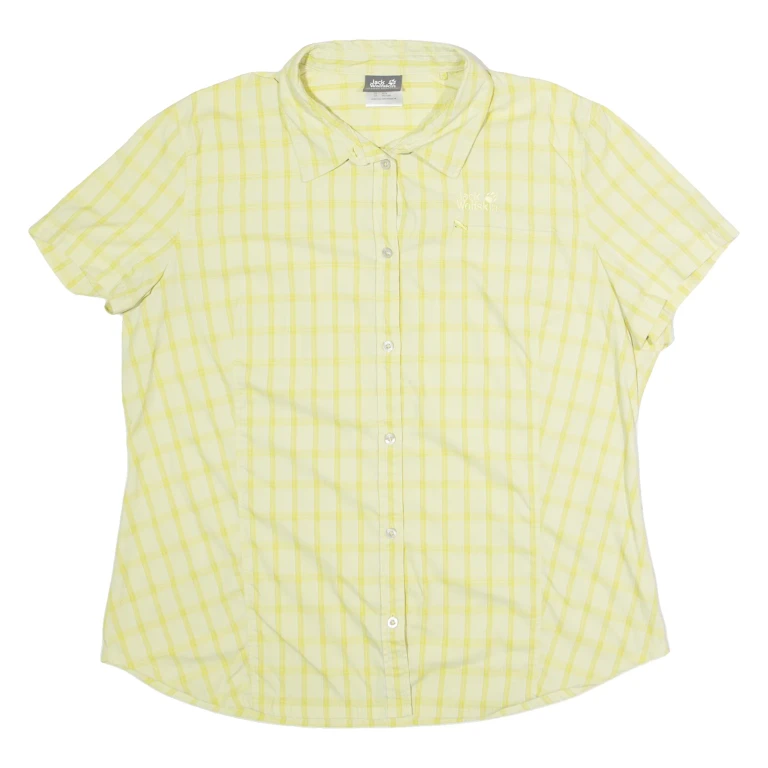 JACK WOLFSKIN Womens Shirt Yellow Check 2XL
