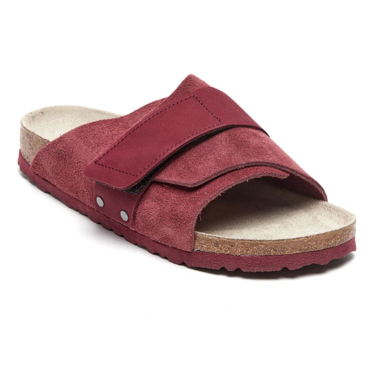 Kyoto Nubuck/Suede Leather Maroon Sandals
