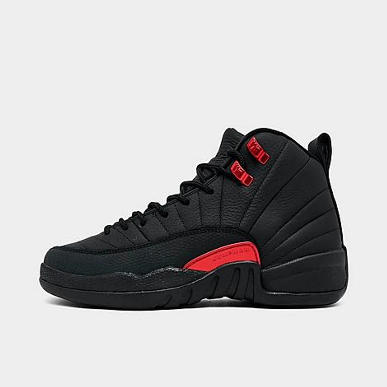 Big Kids Air Retro 12 Basketball Shoes in Black/Varsity Red Size: 3.5