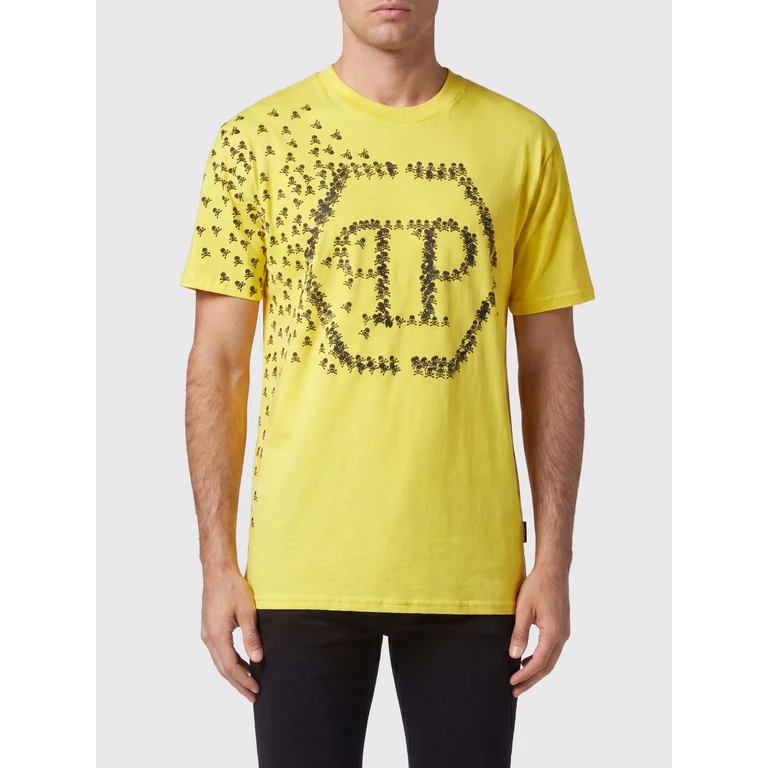 Cotton T-shirt with Contrasting Hexagon Logo Print on the Chest (SACCMTK6190PJY002N09)