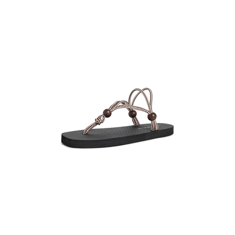 Loeffler Randall Mika Corded Sport Sandals Brown/Cream/Black 6