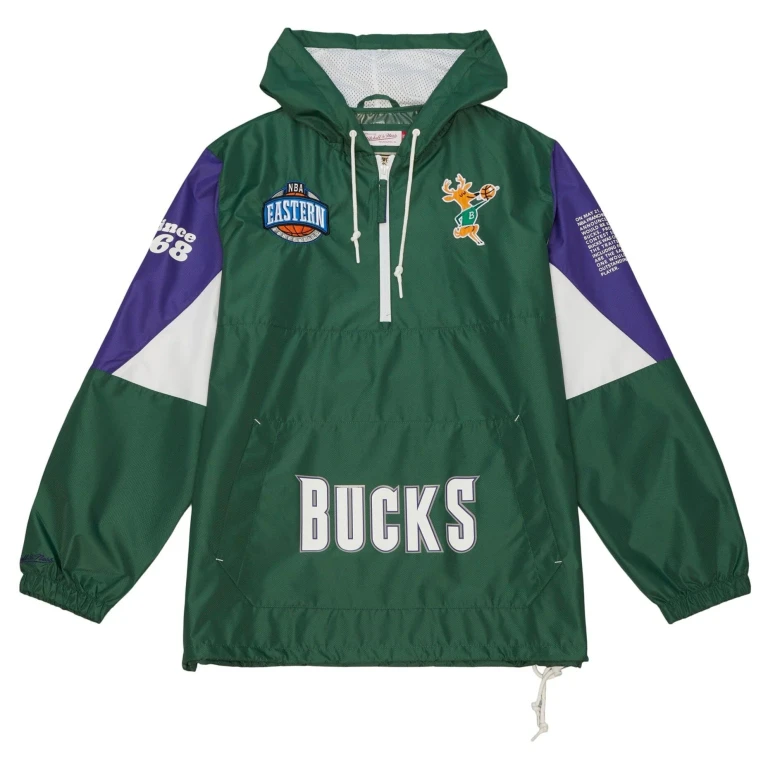 Men's NBA Team Origins Pullover Anorak Bucks