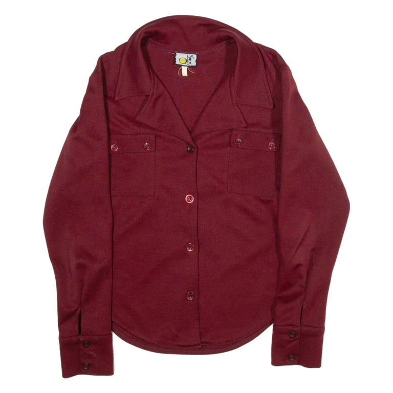 Womens Shirt Top Maroon Long Sleeve XS