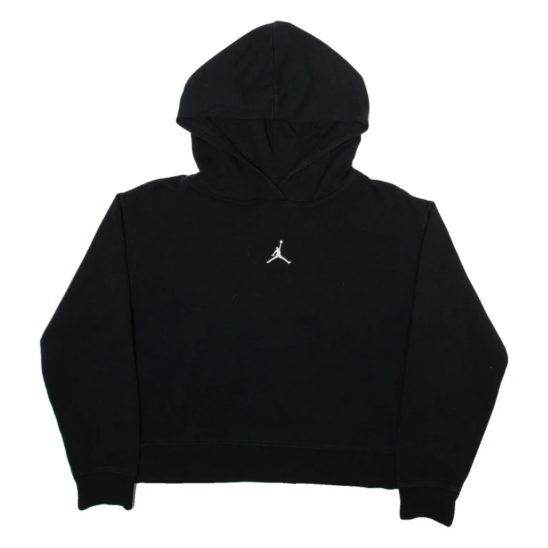 AIR JORDAN Crop Womens Black Hoodie L