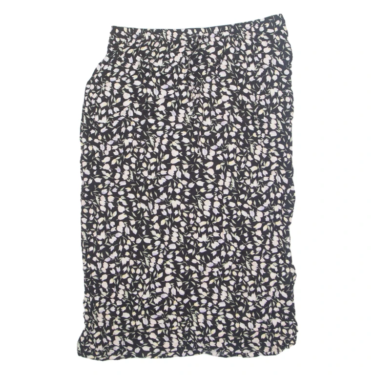 SAG HARBOUR Womens A-Line Skirt Black Midi 90s Floral L