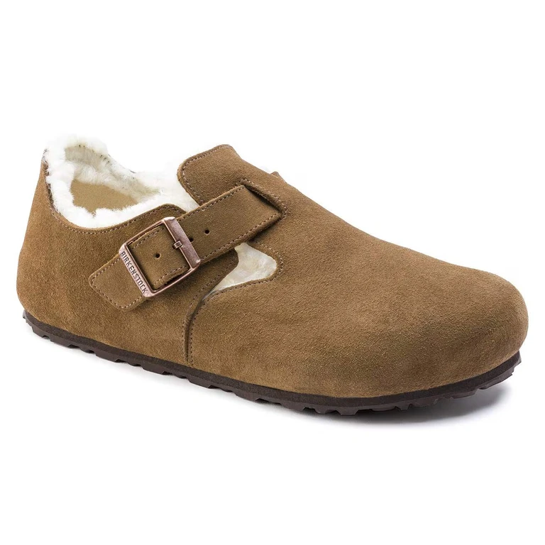 Unisex London Shearling Suede Leather Shearling Tea