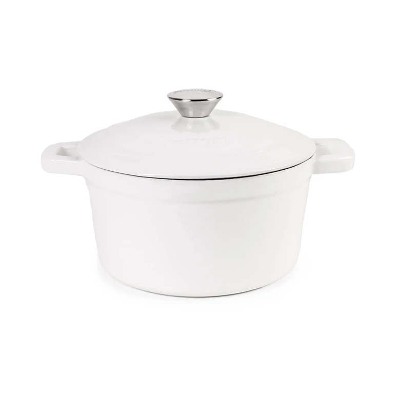 Neo Cast Iron 3qt. Round Dutch Oven 8" with Lid, White