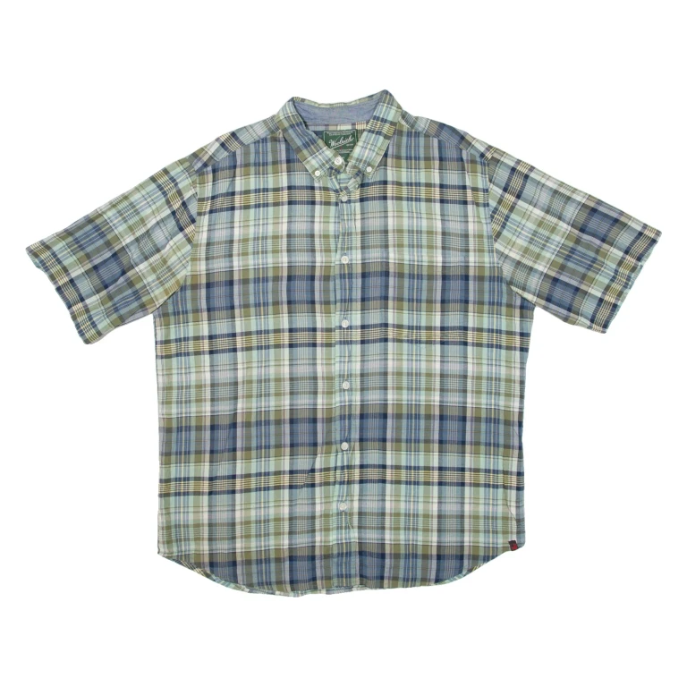 WOOLRICH Mens Shirt Green Check L