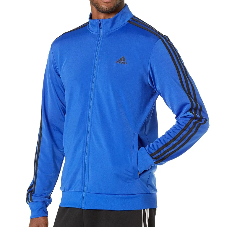 Men's Warm-Up Tricot Regular 3-Stripe Track Jacket Jackets