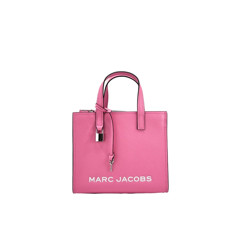 Marc Jacobs Mini Grind Pink Leather Crossbody Bag Purse Silver - Women