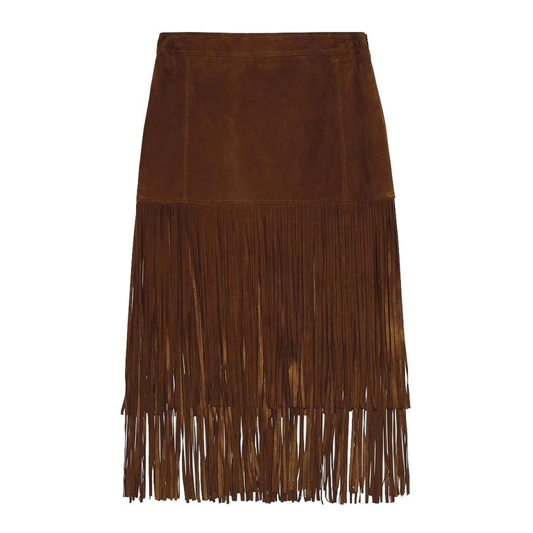 Jupe En Cuir - Marron (D48EO001CGEH0MFB27)