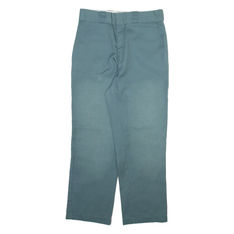 DICKIES Womens Trousers Blue Regular Straight W29 L26