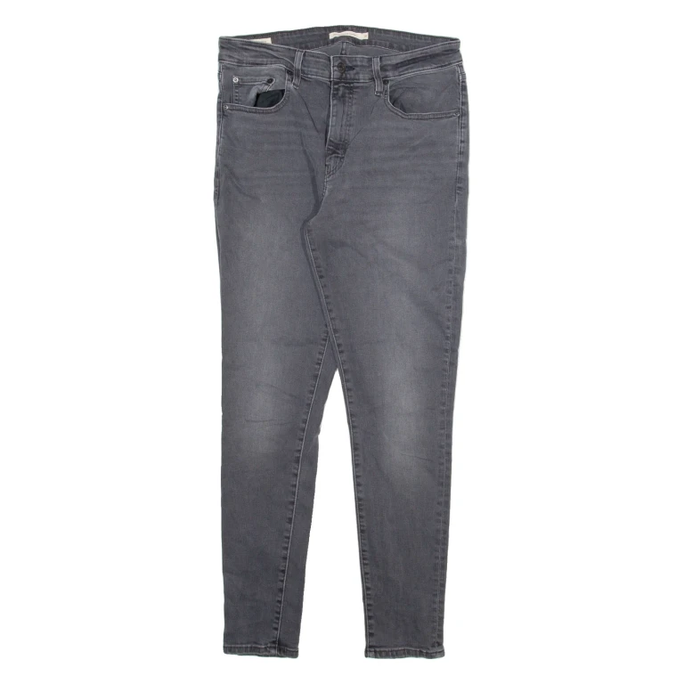 LEVI'S 721 Big E Womens Jeans Grey Slim Skinny Stone Wash W31 L30